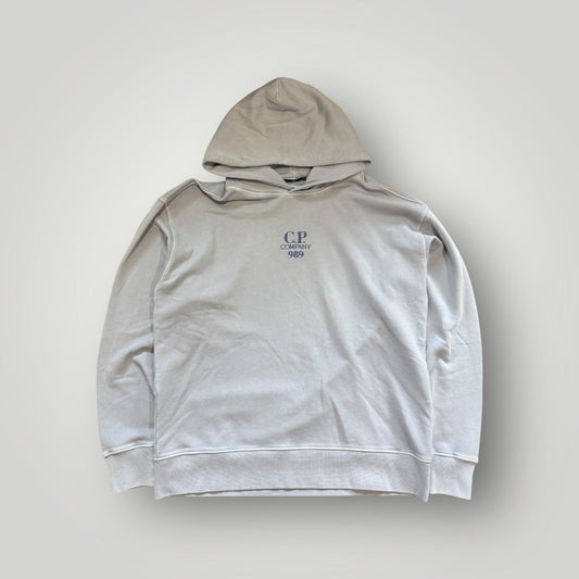 C.P. Company Diagonal Fleece Embroidery Logo Hooded Jumper L BNWT