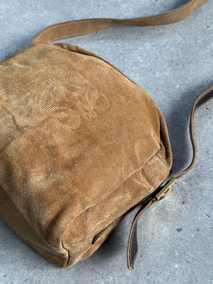 Loewe 1990s Suede Anagram Crossbody Bag