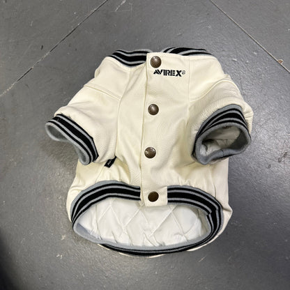 Avirex Leather Jacket For Dog In White | White, White