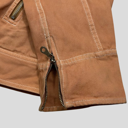 W+LT 1997 Peach Asymmetrical Heavy Cotton Moto Jacket - L