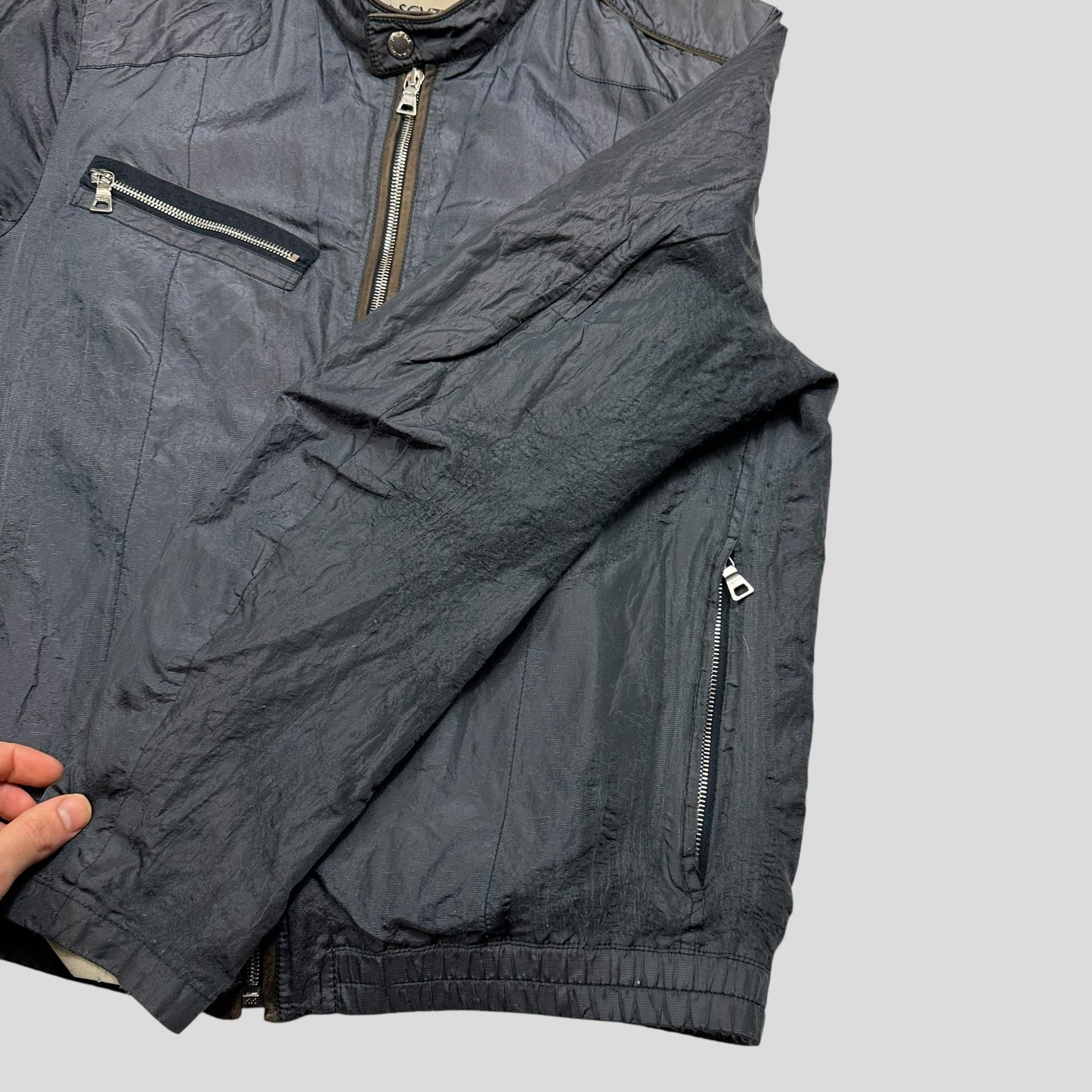 Prada Sport 00’s Metal Nylon + Leather Moto Biker Jacket - IT52 (M)