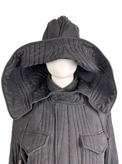 Alexander McQueen c.F/W 2007 silk parka coat | Grey, Multicoloured