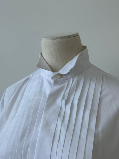 Yves Saint Laurent 1990s Cotton Tuxedo Dress Shirt - M