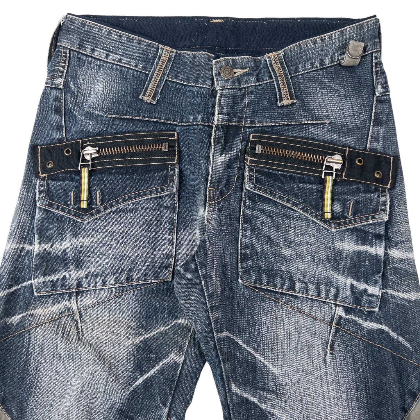 Vintage 2000s PPFM Multi Zip Denim Jeans Size W30 | W30, Multicoloured