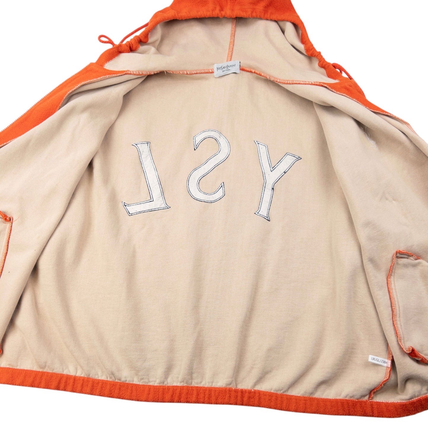 Vintage 2000s YSL Yves Saint Laurent Zip Up Fleece Jacket Size XXL | XXL, Orange