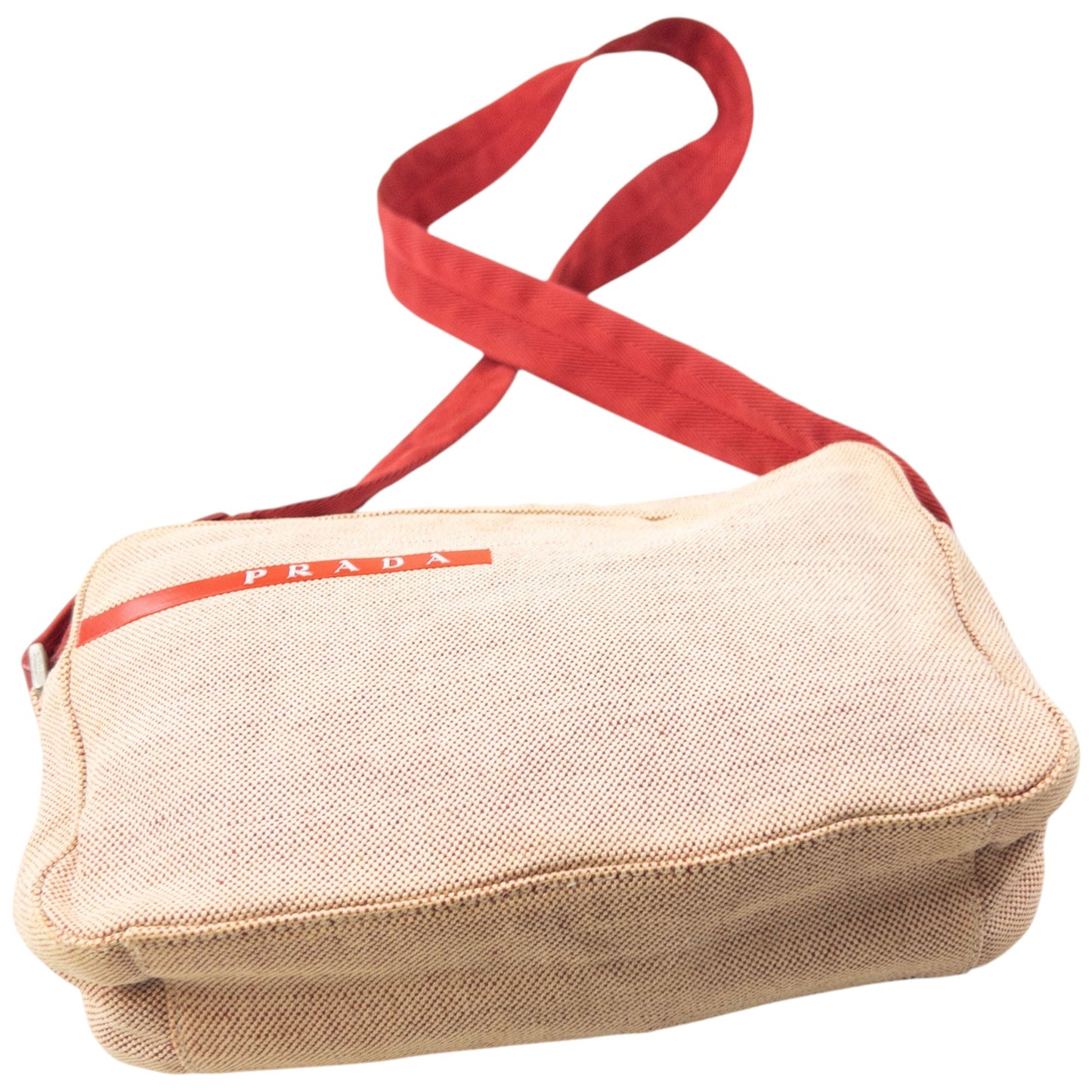 Vintage 1999 Prada Sport Canvas Crossbody Bag | O/S, Beige