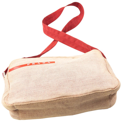 Vintage 1999 Prada Sport Canvas Crossbody Bag | O/S, Beige