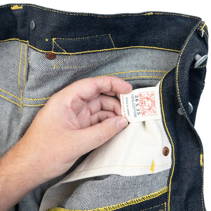 Vintage 2000s Evisu Gull Symbol Bondage Zip Japanese Denim Jeans Size W36 | W36, Black