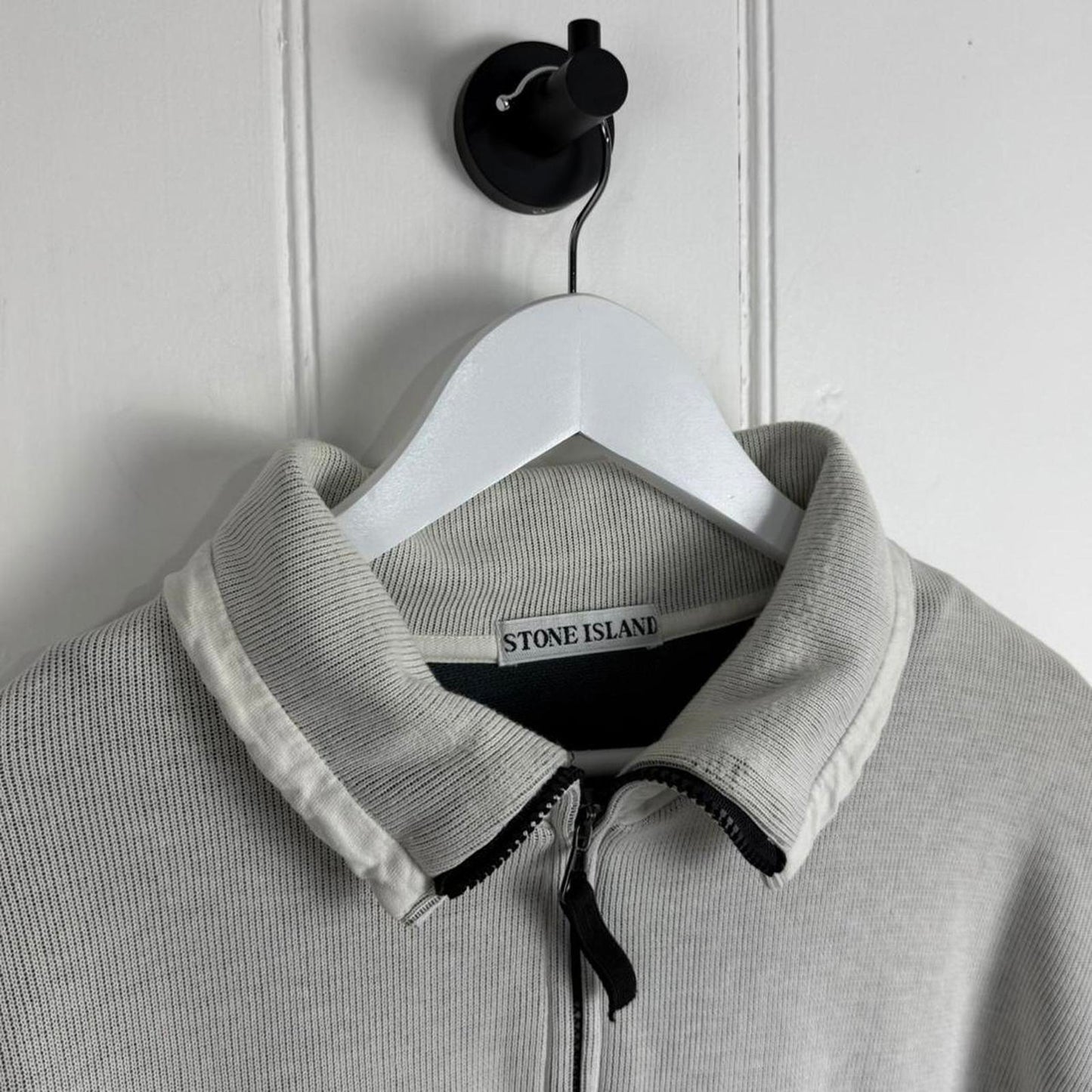 Stone Island Quarter Zip Knit Sweatshirt (XXL) | XXL, Grey