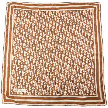 Vintage 2000s Dior Monogram Pixel Silk Scarf | O/S, Brown