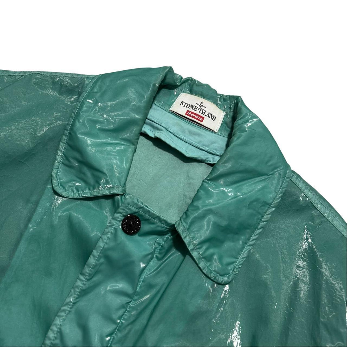 Stone Island Supreme Glazed New Silk Jacket | Large, Green