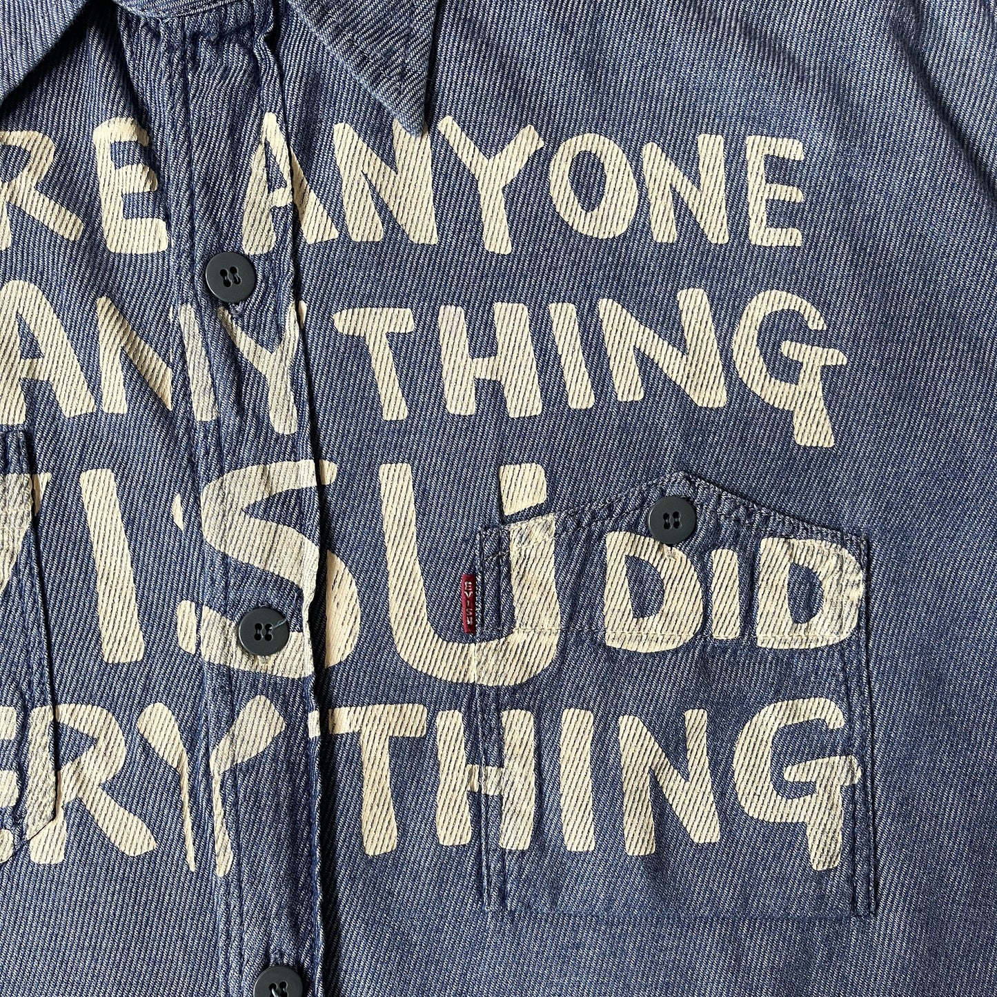 Evisu Script Denim Long Sleeve Shirt - L