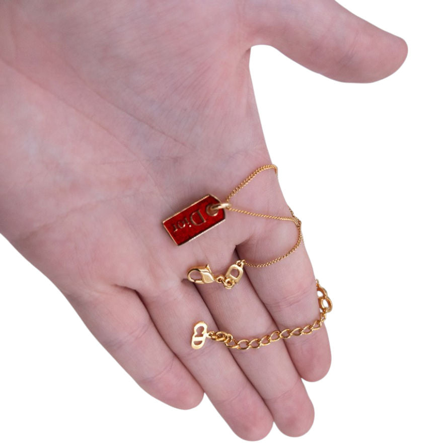 Vintage Dior Red Tag Charm Bracelet
