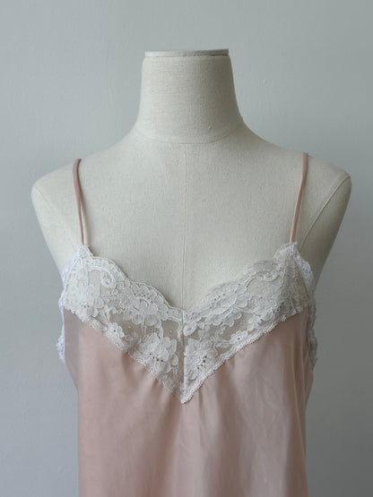 Christian Dior 1990s Satin Lace Logo Cami Top - S