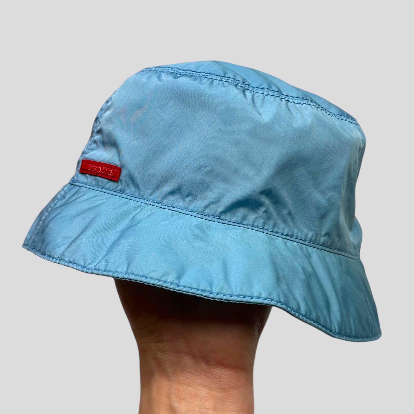 Prada Sport SS99 Baby Blue Nylon Bucket Hat - M