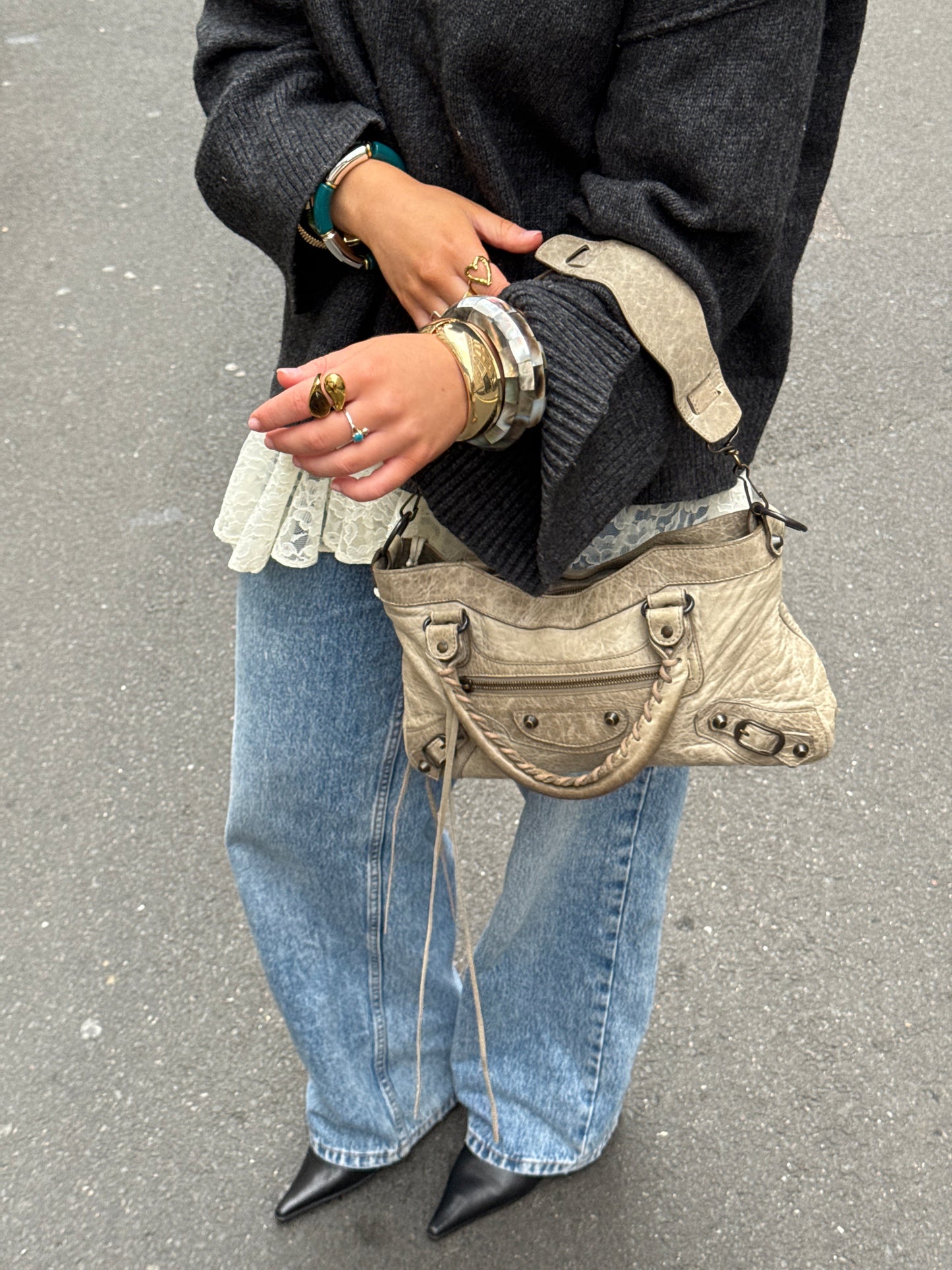 Balenciaga The First Handbag Khaki Green (With Extension Strap) 2000s | O/S, Multicoloured