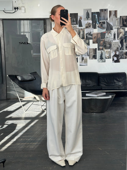 Vintage 1990s Pure Silk Minimal Shirt - M