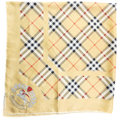 Vintage 90s Burberry Nova Check Silk Scarf | O/S, Beige