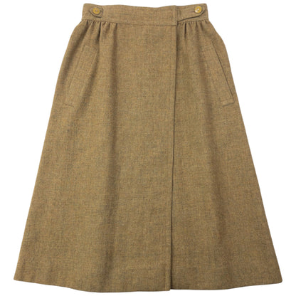 Vintage 80s Issey Miyake Pleated Wool Wrap Skirt Womens Size W25