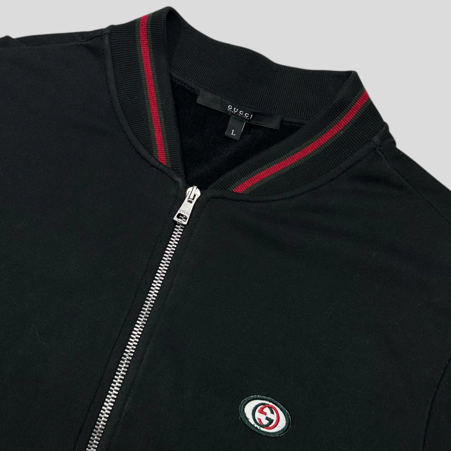 Gucci 2008 GG Logo Web Teddy Cotton Lined Track Jacket - M/L | Default Title, Black