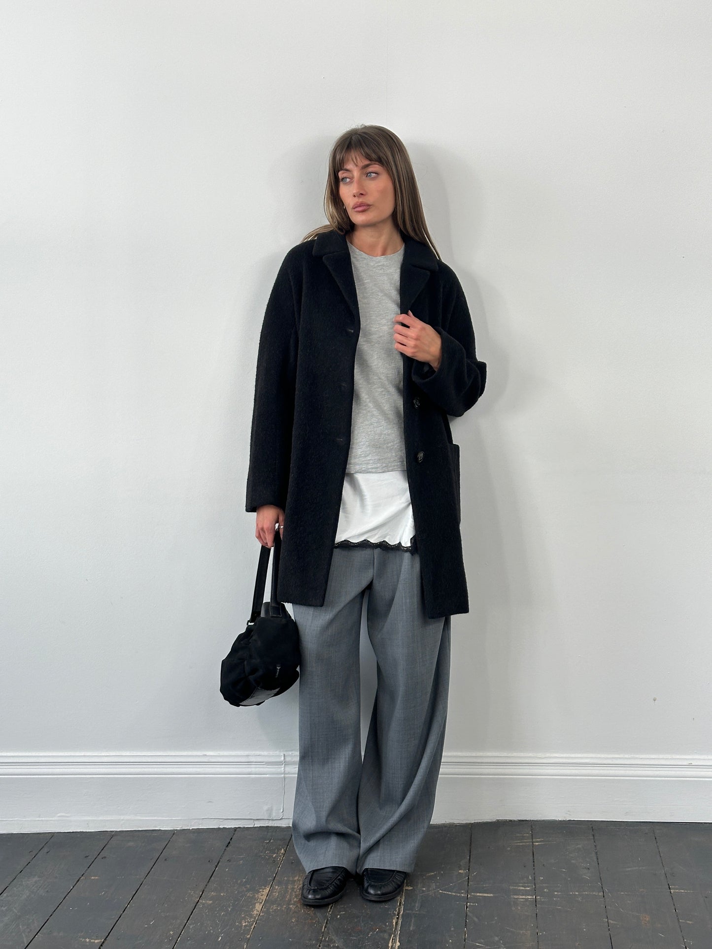 Max Mara Weekend 1990s Wool Mohair Single Breasted Coat - M/L