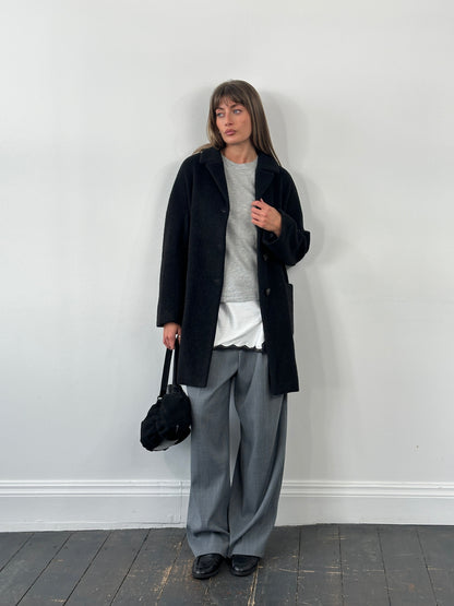 Max Mara Weekend 1990s Wool Mohair Single Breasted Coat - M/L