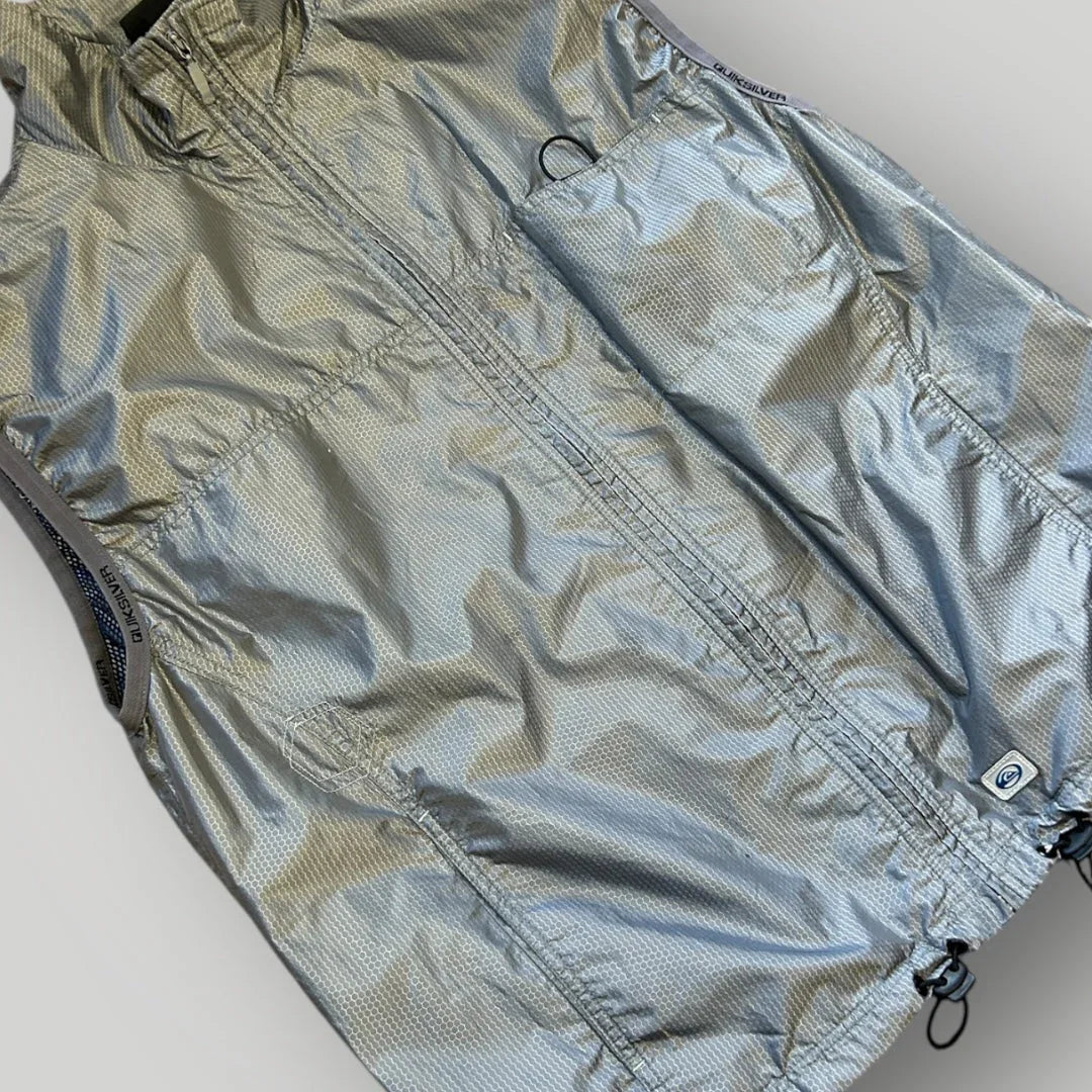 Quicksilver 2000's Shimmer Patterned Body Warmer Gilet M/L