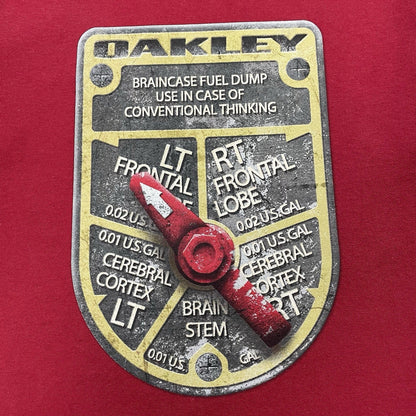 Vintage Oakley T-Shirt Brain Case Fuel Dump, Size Small | Oakley, Red