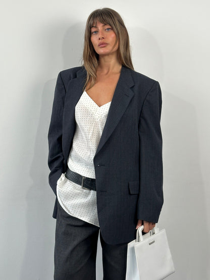 Christian Dior Monsieur 1980s Pure Wool Stripe Blazer - 44R/XL