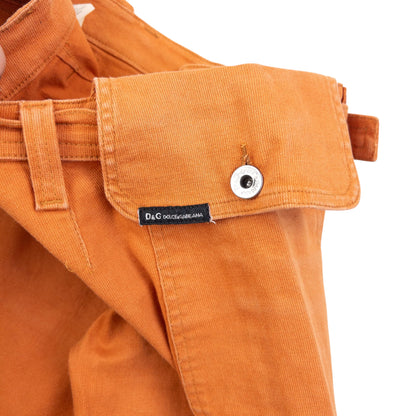 Vintage 2000s Dolce & Gabbana Belt Waist Flared Denim Jeans Womens Size W26 | W26, Orange