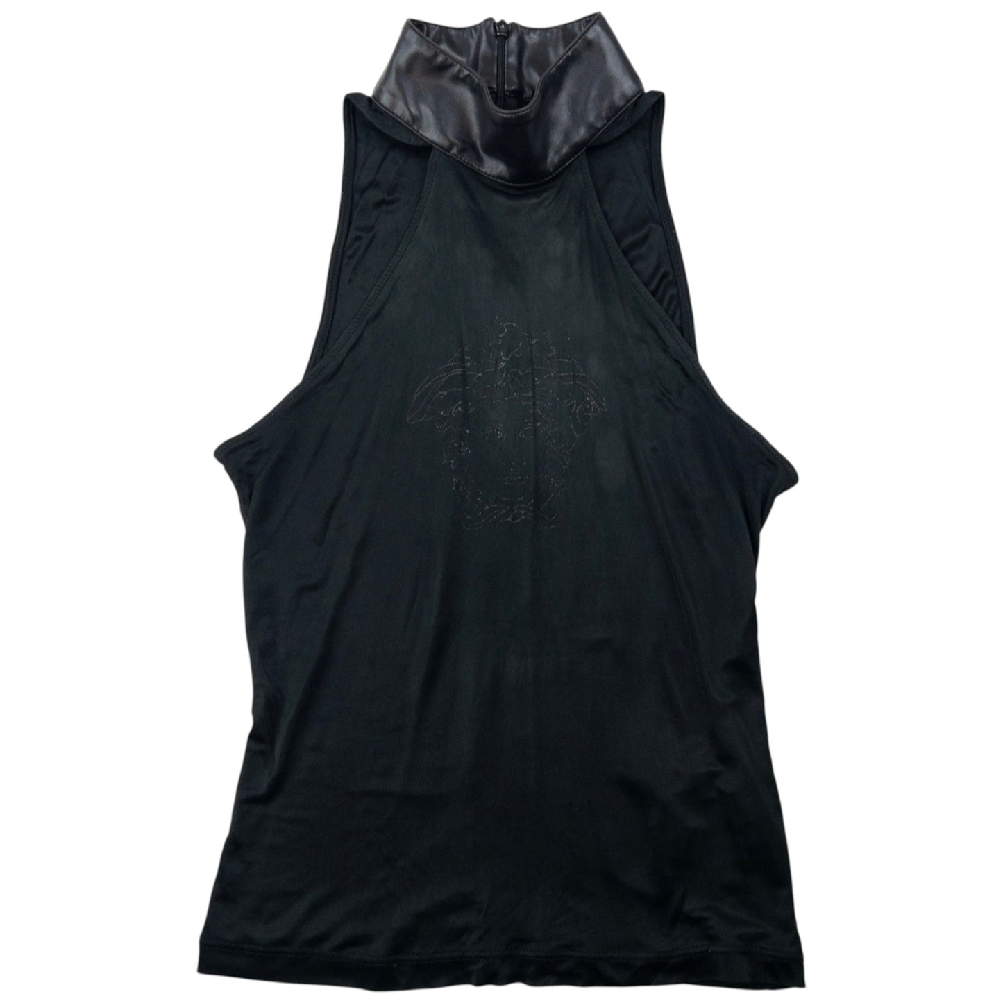 Vintage 2000s Versace Medussa Head Mesh Top Womens Size S | Small, Black