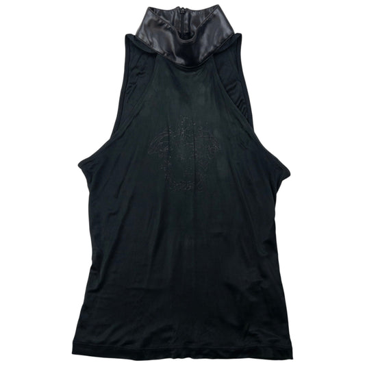 Vintage 2000s Versace Medussa Head Mesh Top Womens Size S | Small, Black
