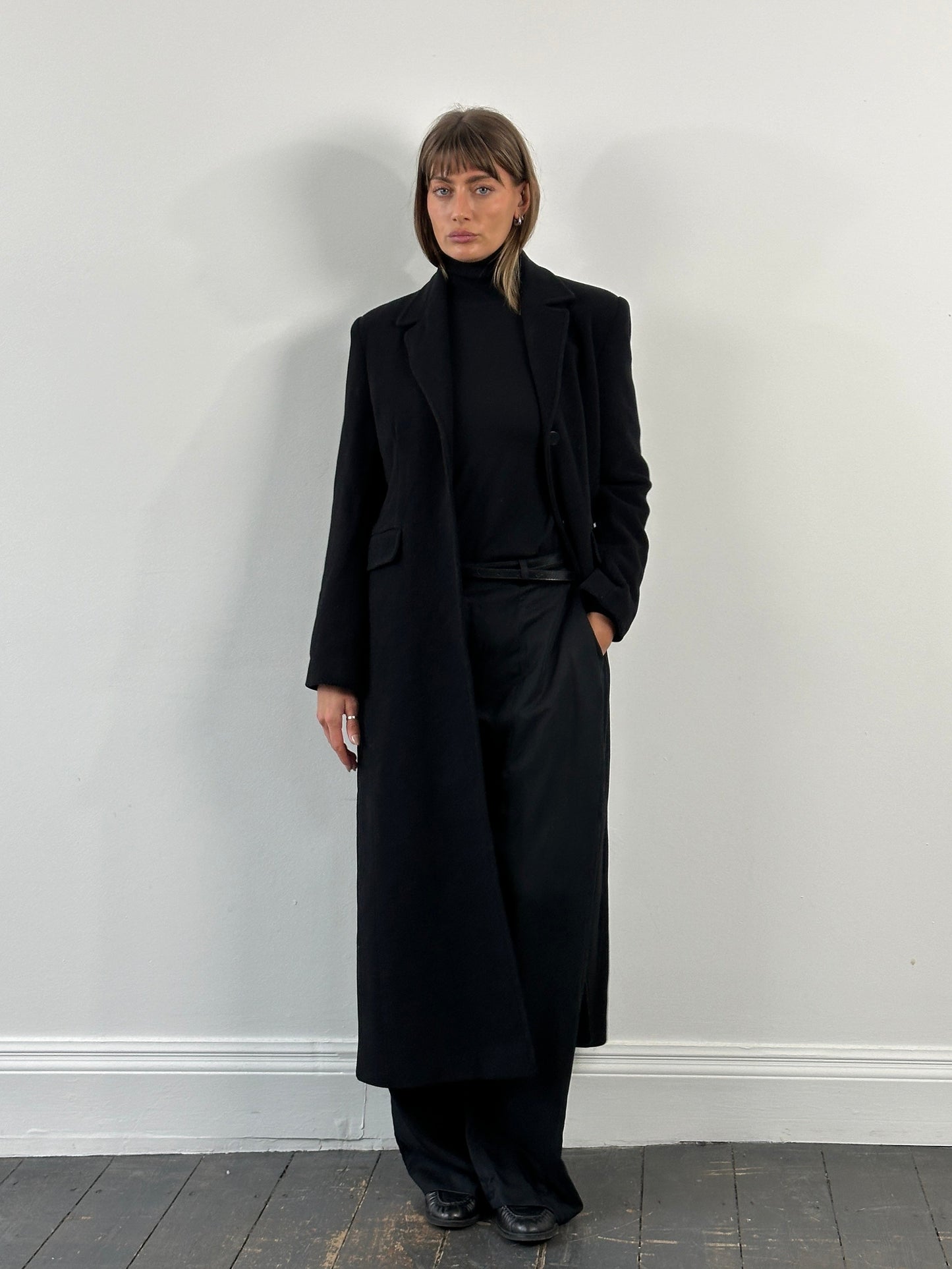 Vintage 1990s Wool Floor Length Coat - S/M