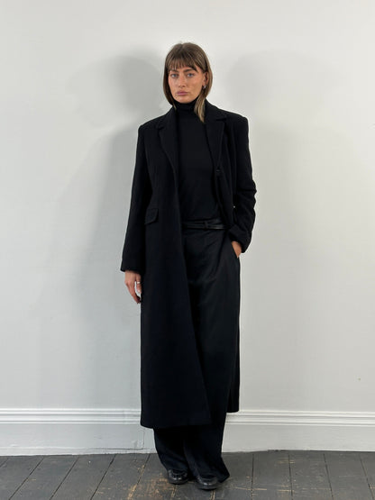 Vintage 1990s Wool Floor Length Coat - S/M