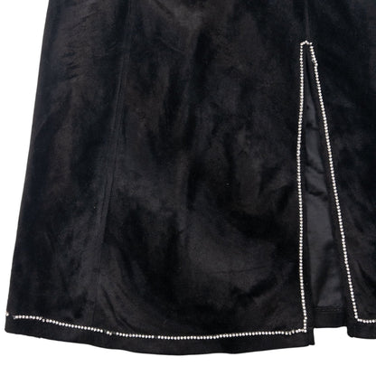 Vintage Armani Jeans Velour Diamonte Trim Dress Womens Size S