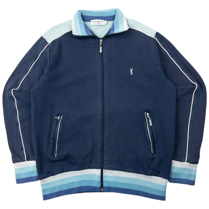 Vintage 2000s YSL Yves Saint Laurent Zip Up Sweatshirt Size M | Medium, Blue
