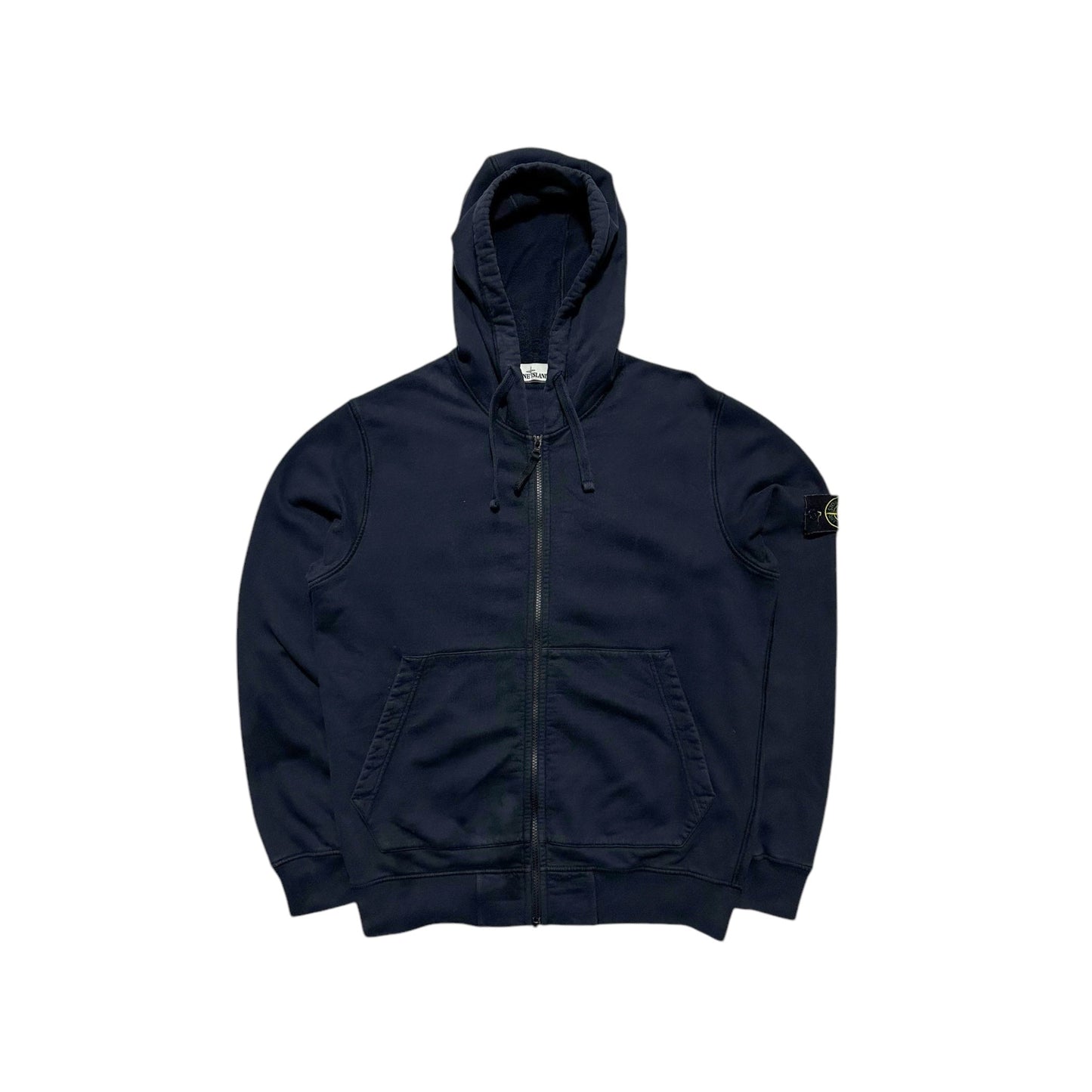 Stone Island Zip Up Thick Cotton Hoodie