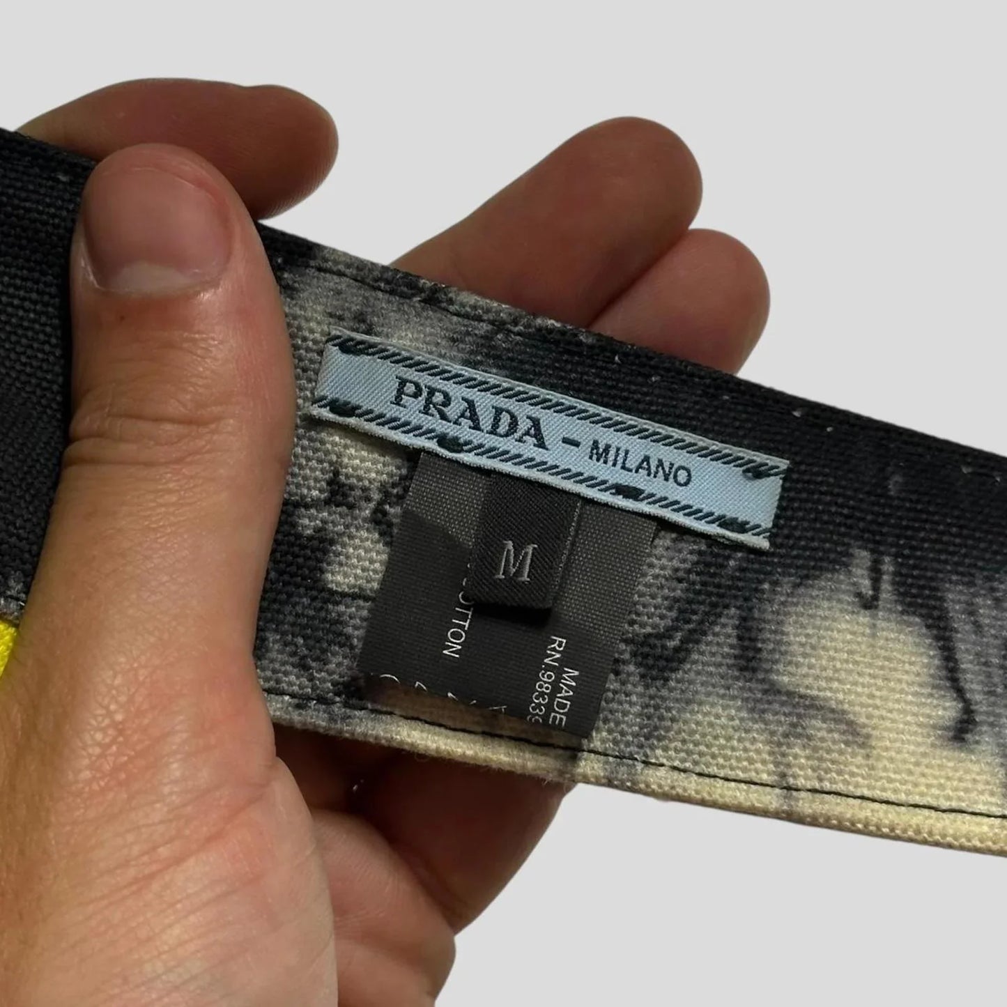 Prada Milano Tie-Dye Triangle Logo Visor Cap - M