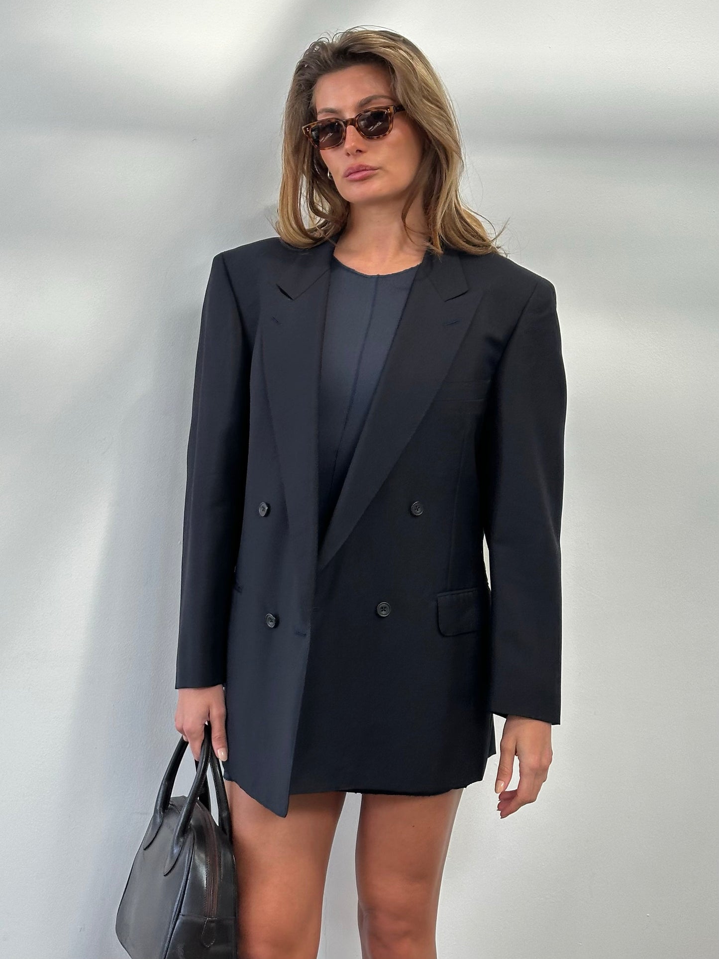 Burberry 1990s Wool Mohair Double Breasted Blazer - L/XL