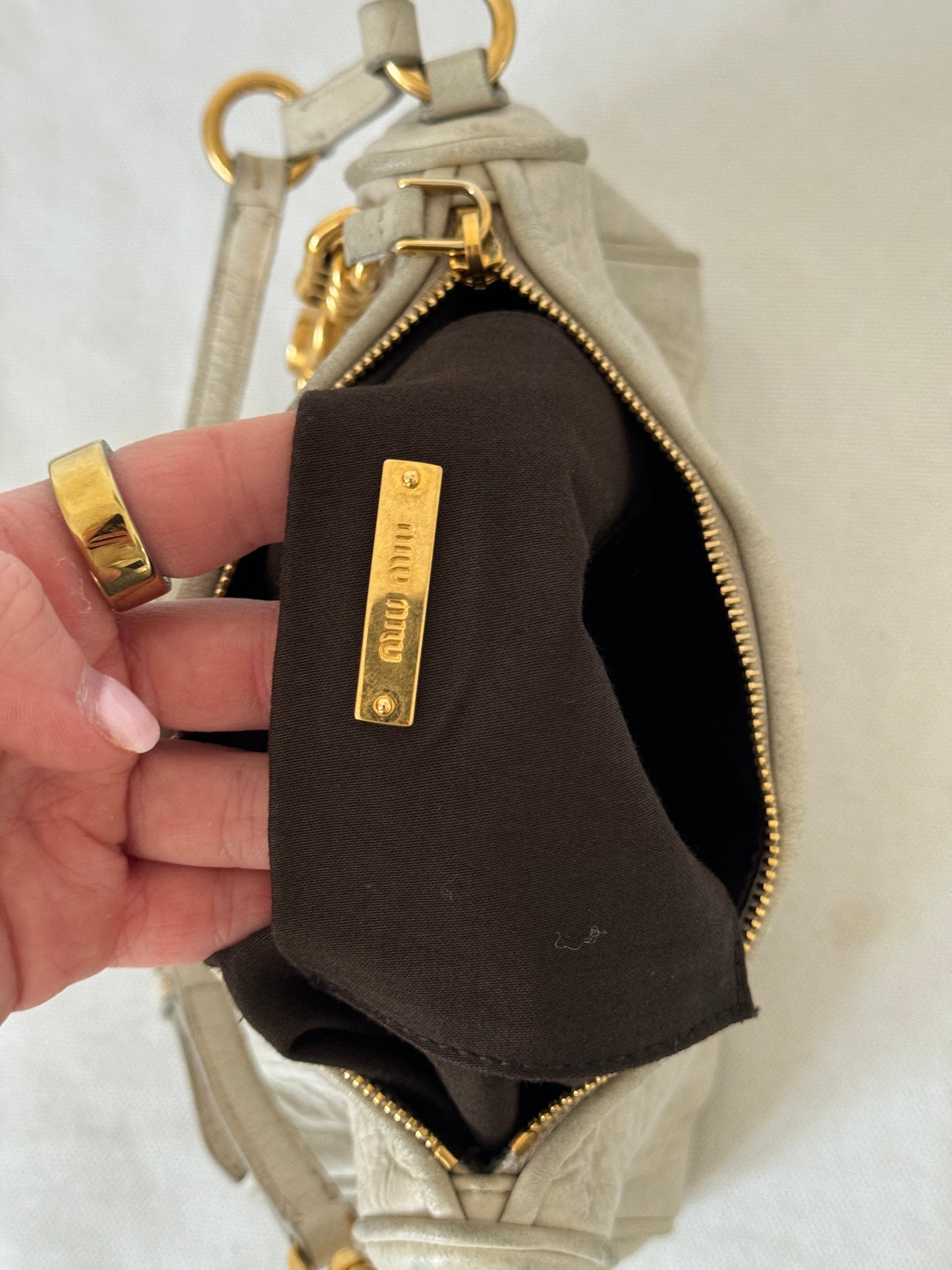 2010s Miu Miu Vitello Charm Mini Shoulder Bag | O/S, Gold