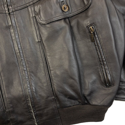 Vintage 2000s Burberry Nova Check Lined Leather Jacket Size XL | XL, Brown