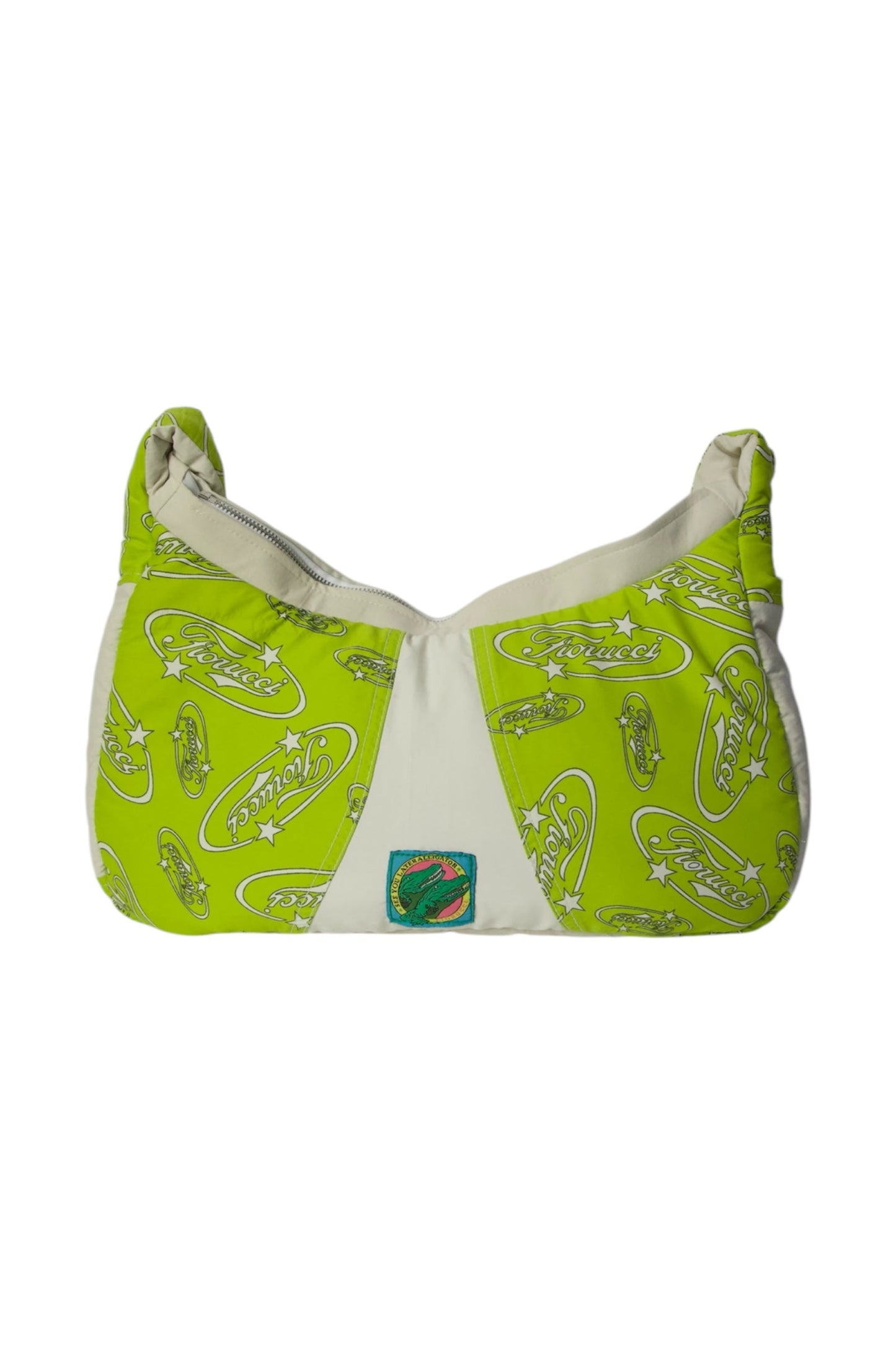 VT Rework: Fiorucci Two-Tone Logo Printed Padded Cross Body Bag