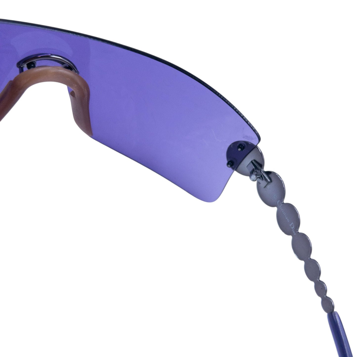 Vintage 2000s Dior By John Galliano Millennium Rimless Shield Sunglasses | O/S, Purple