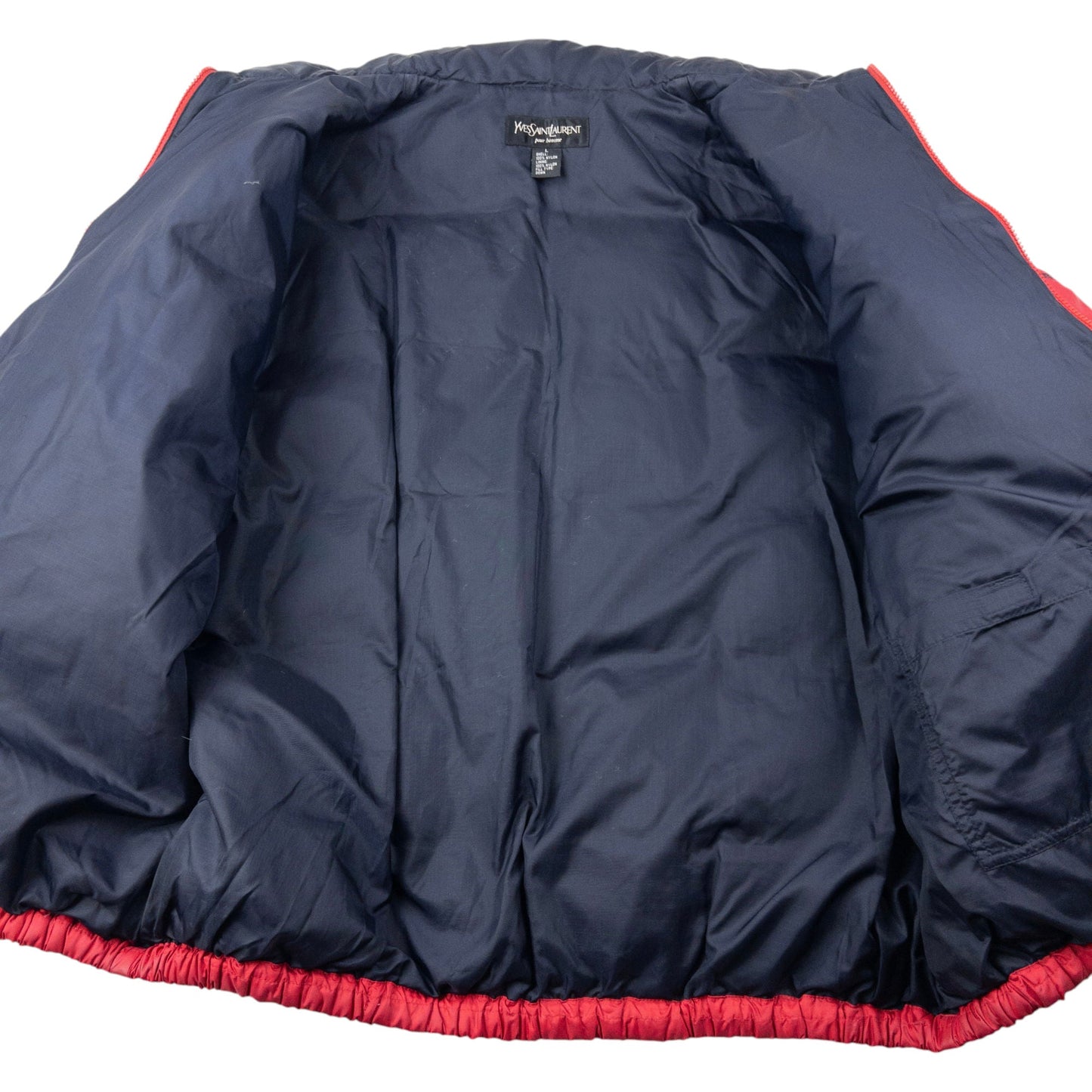Vintage 90s YSL Yves Saint Laurent Zip Up Puffer Jacket Size XL | XL, Red