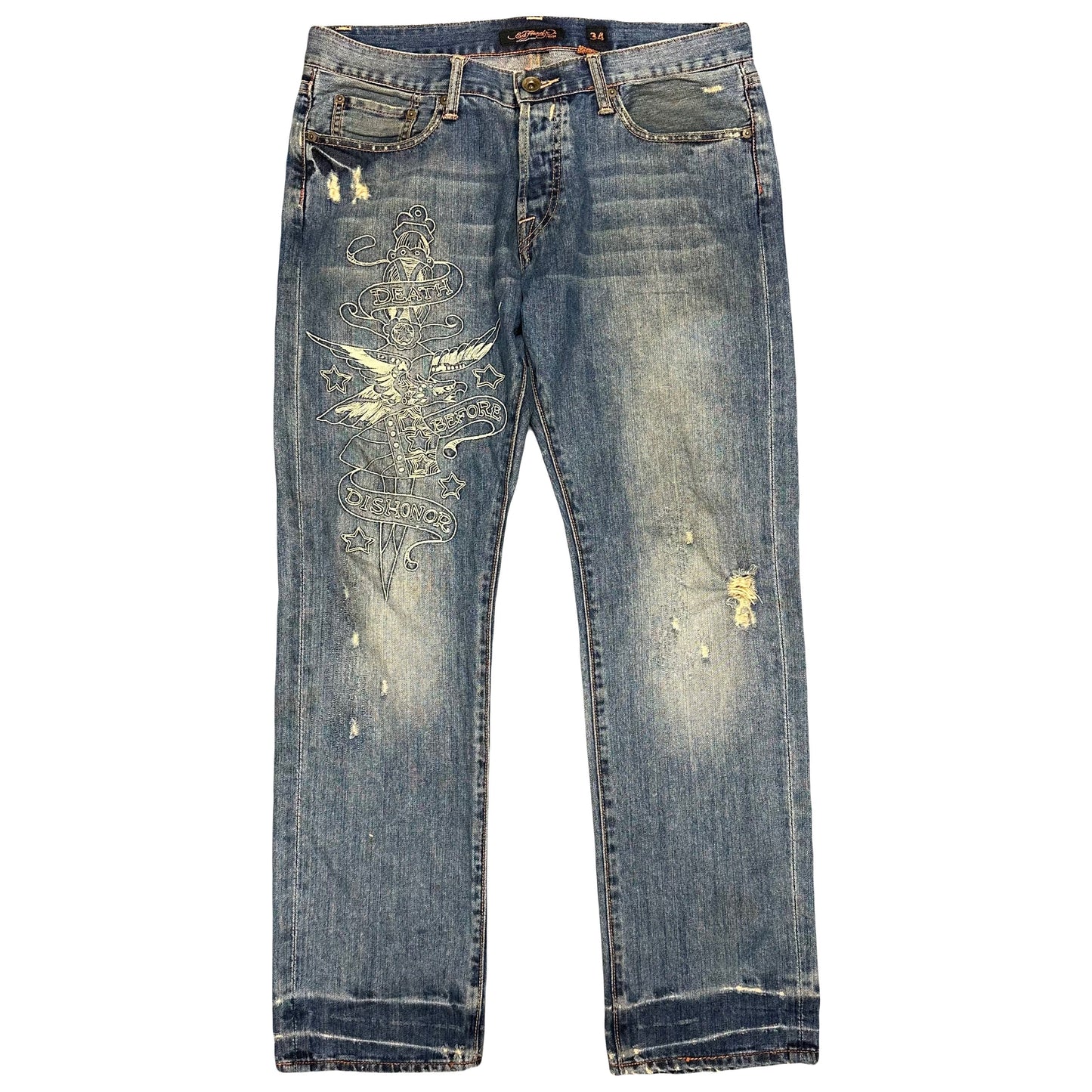 Ed Hardy Spellout Jeans ( W34 )