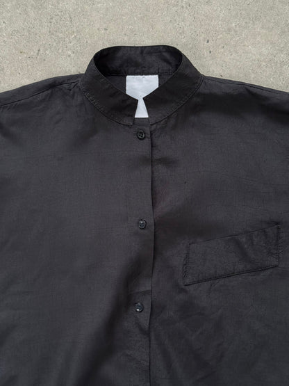 Vintage 1990s Mandarin Collar Minimal Shirt - S