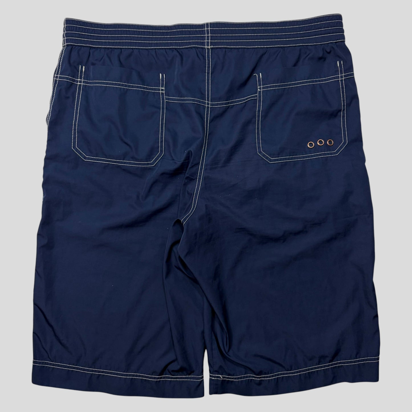 Prada Sport 00’s Nylon Contrast Stitch Baggy Board Shorts - M/L | Default Title, Multicoloured
