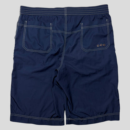Prada Sport 00’s Nylon Contrast Stitch Baggy Board Shorts - M/L | Default Title, Multicoloured