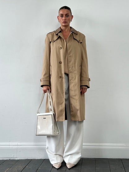 Christian Dior Monsieur Cotton Single Breasted Belted Trench Coat - M