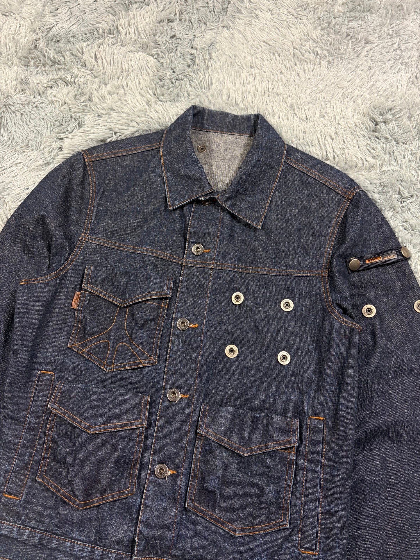 Moschino Jeans 00’s Modular Pocket System Denim Jacket - S/M | O/S, Blue